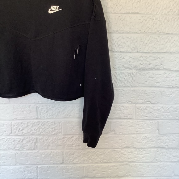 Nike Cropped Oversize Hoodie - Size S - Black - Cotton - P2P 26” - Picture 6 of 7